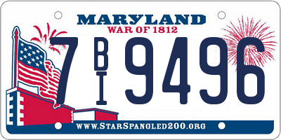 MD license plate 7BI9496