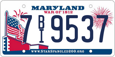 MD license plate 7BI9537