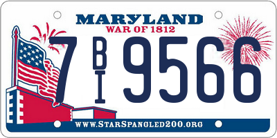 MD license plate 7BI9566