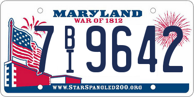 MD license plate 7BI9642