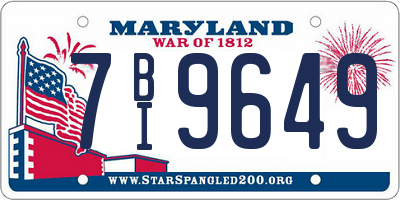 MD license plate 7BI9649