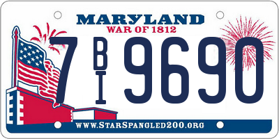 MD license plate 7BI9690