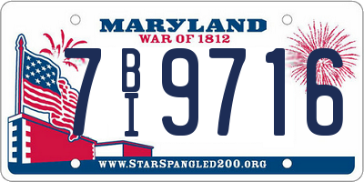 MD license plate 7BI9716