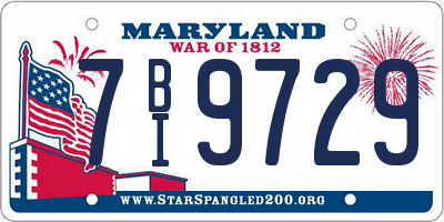 MD license plate 7BI9729