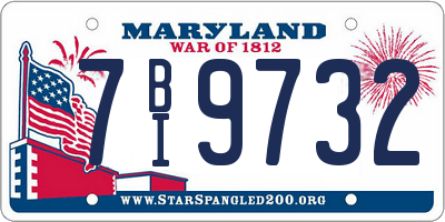 MD license plate 7BI9732