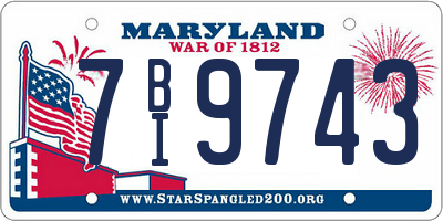 MD license plate 7BI9743
