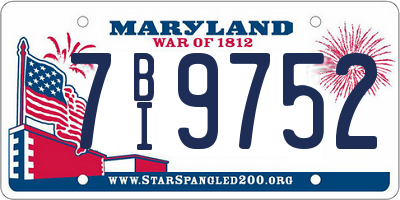 MD license plate 7BI9752