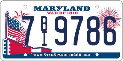 MD license plate 7BI9786