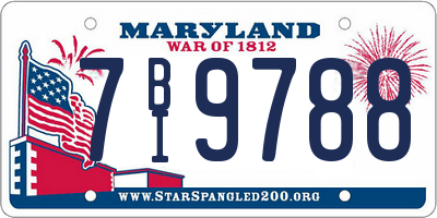 MD license plate 7BI9788
