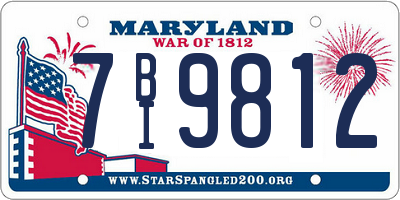 MD license plate 7BI9812