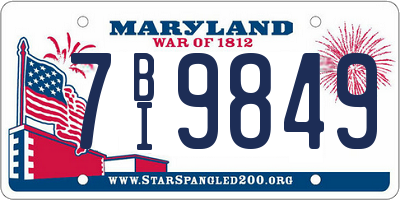 MD license plate 7BI9849
