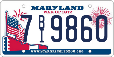 MD license plate 7BI9860