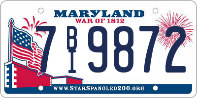 MD license plate 7BI9872