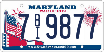 MD license plate 7BI9877