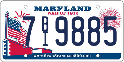 MD license plate 7BI9885