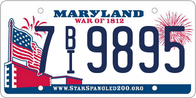 MD license plate 7BI9895