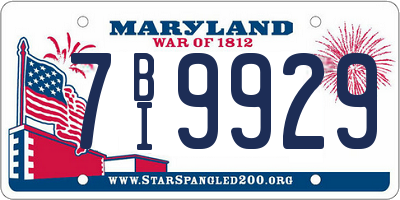 MD license plate 7BI9929