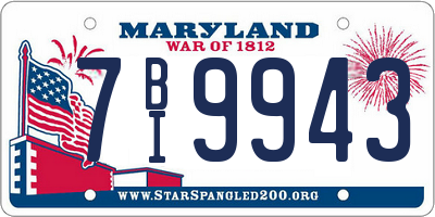 MD license plate 7BI9943