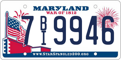 MD license plate 7BI9946