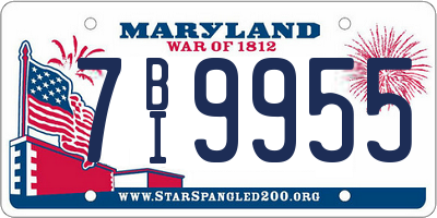 MD license plate 7BI9955