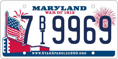 MD license plate 7BI9969