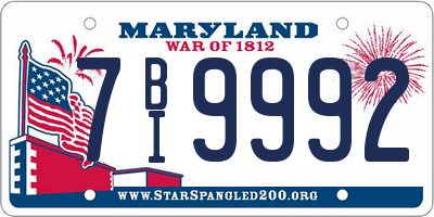 MD license plate 7BI9992