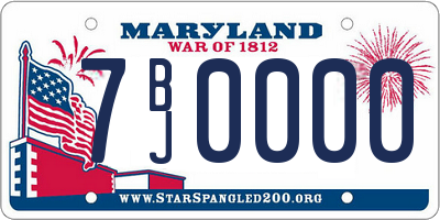 MD license plate 7BJ0000