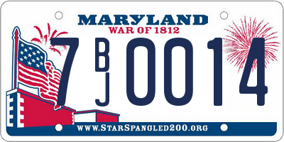 MD license plate 7BJ0014