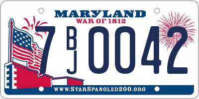 MD license plate 7BJ0042