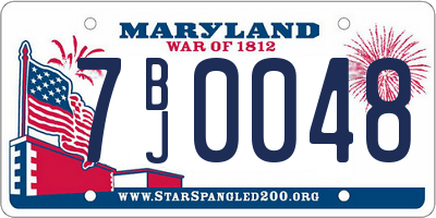 MD license plate 7BJ0048