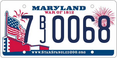 MD license plate 7BJ0068