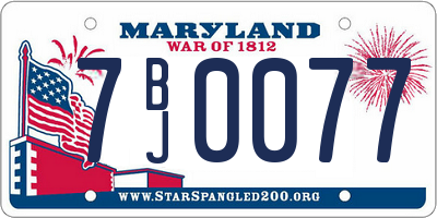 MD license plate 7BJ0077