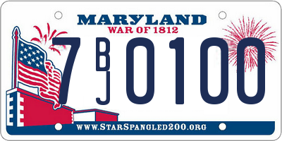 MD license plate 7BJ0100