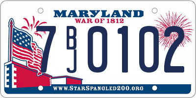 MD license plate 7BJ0102