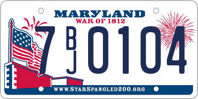 MD license plate 7BJ0104
