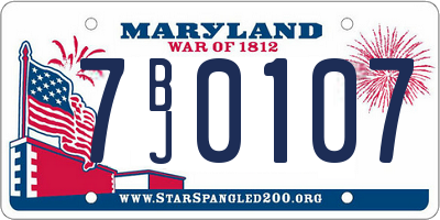 MD license plate 7BJ0107
