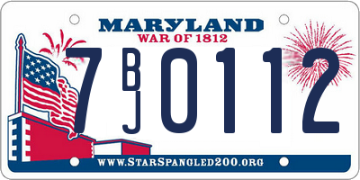 MD license plate 7BJ0112