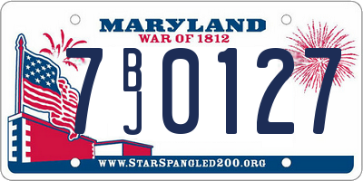 MD license plate 7BJ0127
