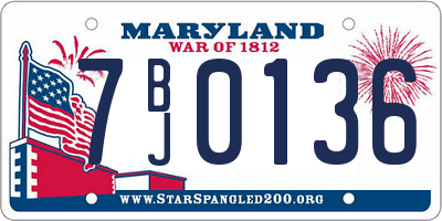 MD license plate 7BJ0136