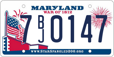 MD license plate 7BJ0147