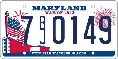 MD license plate 7BJ0149