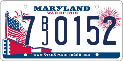 MD license plate 7BJ0152