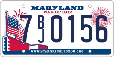 MD license plate 7BJ0156