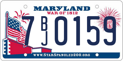 MD license plate 7BJ0159