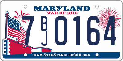 MD license plate 7BJ0164