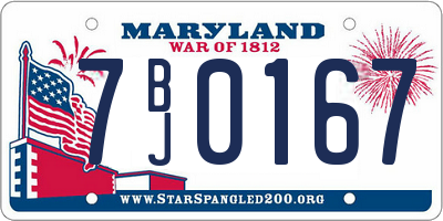 MD license plate 7BJ0167