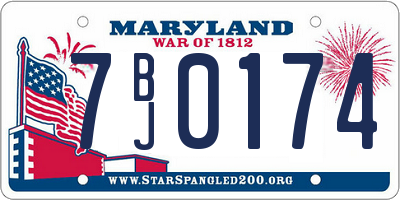 MD license plate 7BJ0174