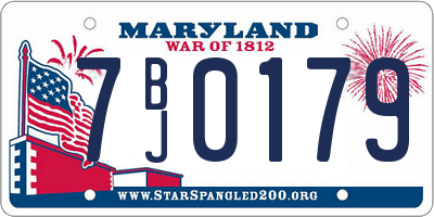 MD license plate 7BJ0179