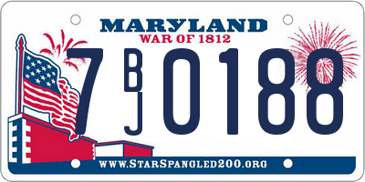 MD license plate 7BJ0188