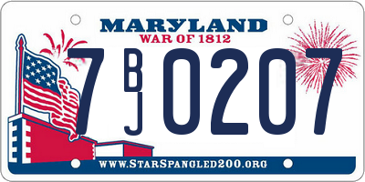 MD license plate 7BJ0207